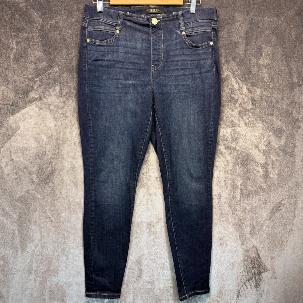 Liverpool Gia Glider The Skinny Jeans Womens Blue Skinny 14W Denim Stretch